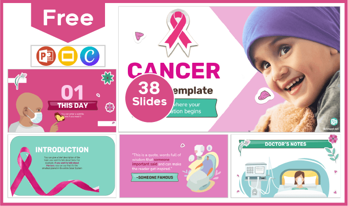 Free cancer template for PowerPoint and Google Slides.