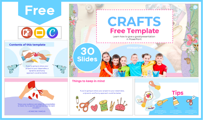 Free Crafts Template for PowerPoint and Google Slides.