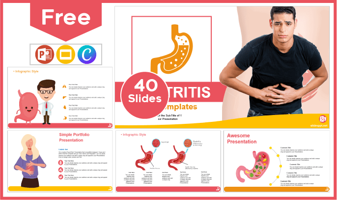 Free gastritis template for PowerPoint and Google Slides.