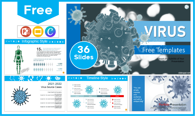 Modelo gratuito de vírus para PowerPoint e Google Slides.
