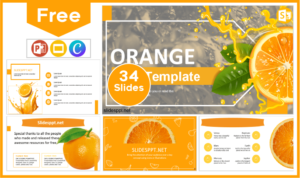Free Orange Fruit Template for PowerPoint and Google Slides.