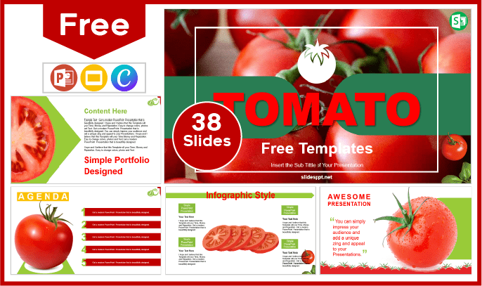 Plantilla de Tomate gratis para PowerPoint y Google Slides.