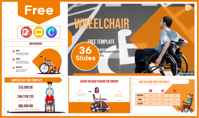 Free Wheelchair Template for PowerPoint and Google Slides.