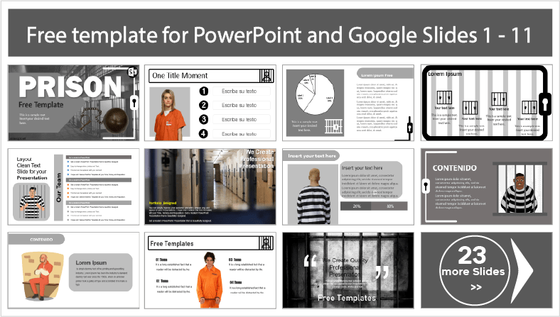 Descargar gratis plantillas de Prisión para PowerPoint y temas Google Slides.