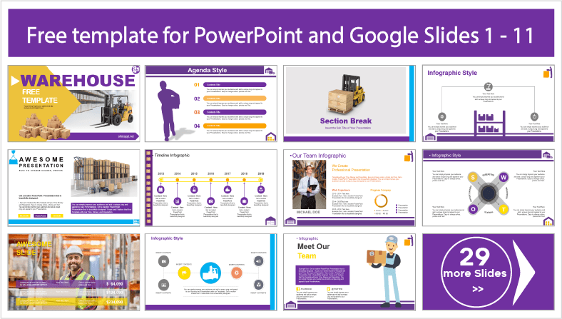 Warehouse Templates for free download in PowerPoint and Google Slides themes.
