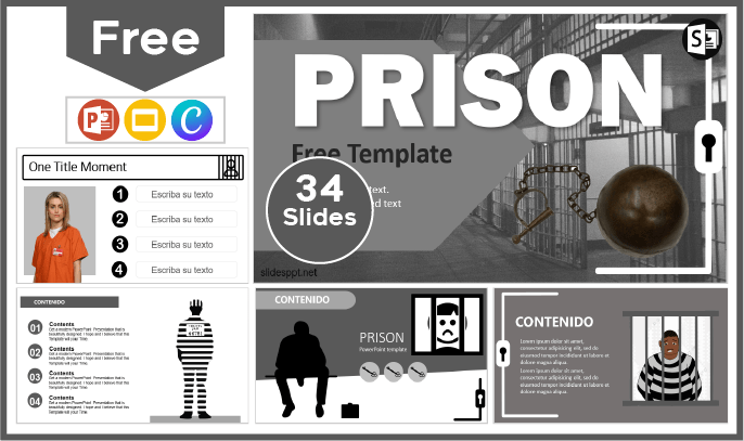 Plantilla de Prisión gratis para PowerPoint y Google Slides.