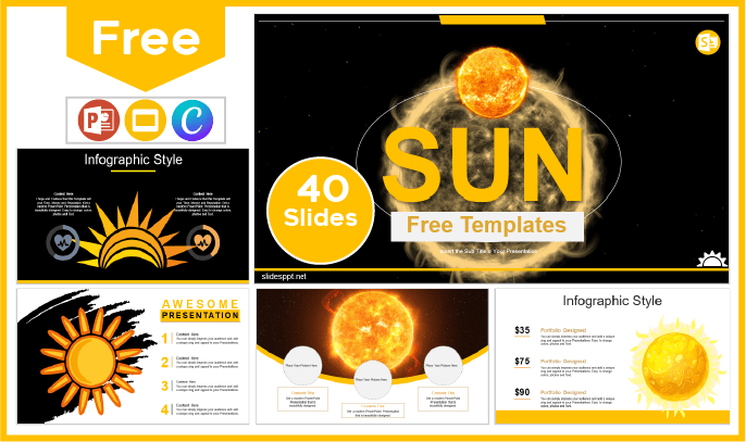 Free Sun Template for PowerPoint and Google Slides.