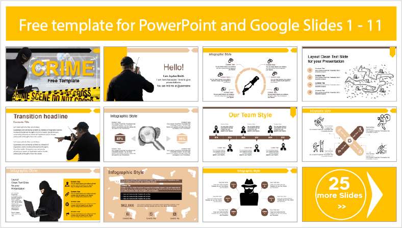 Descargar gratis plantillas de Crimen para PowerPoint y temas Google Slides.