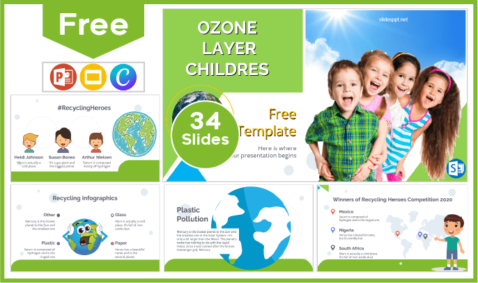 Free Ozone Layer kids template for PowerPoint and Google Slides.