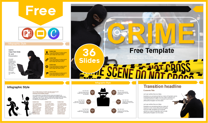 Plantilla de Crimen gratis para PowerPoint y Google Slides.