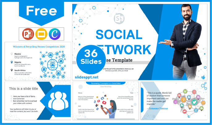 Free Social Network Template for PowerPoint and Google Slides.