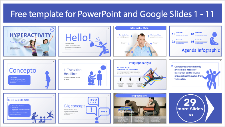 Baixe gratuitamente modelos de PowerPoint e temas para Google Slides sobre Hiperatividade.