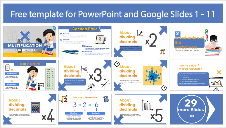 Descargar gratis plantillas de Multiplicación para PowerPoint y temas Google Slides.