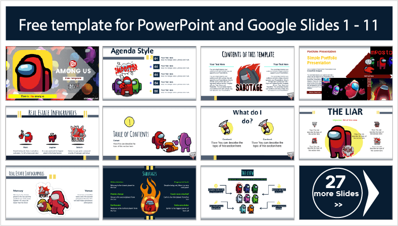 Descargar gratis plantillas de Among Us para PowerPoint y temas Google Slides.