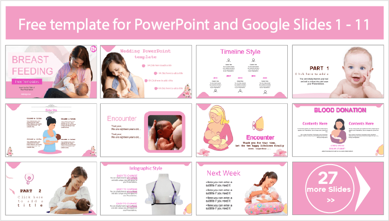 Descargar gratis plantillas de Lactancia Materna para PowerPoint y temas Google Slides.