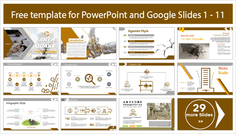 Earthquake Templates for free download in PowerPoint and Google Slides themes.