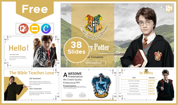 Modelo gratuito de Harry Potter para PowerPoint e Google Slides.