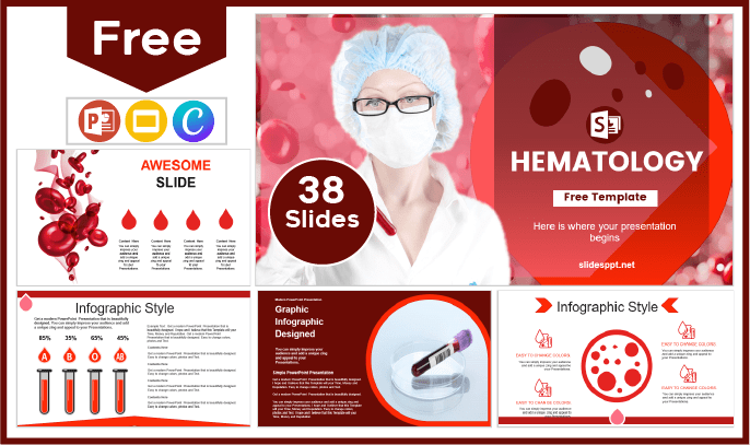 Modelo gratuito de hematologia para PowerPoint e Google Slides.