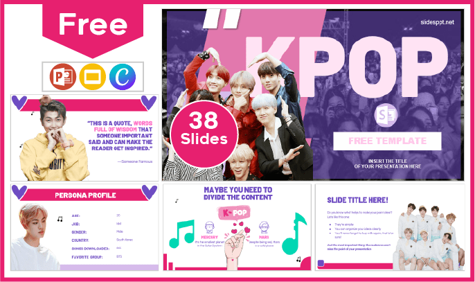 Plantilla de K-pop gratis para PowerPoint y Google Slides.