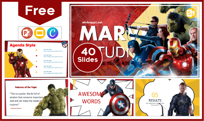 Kostenlose Marvel-Vorlage für PowerPoint und Google Slides.