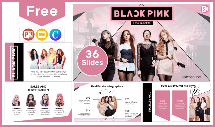 Modèle gratuit et moderne de Blackpink pour PowerPoint et Google Slides.