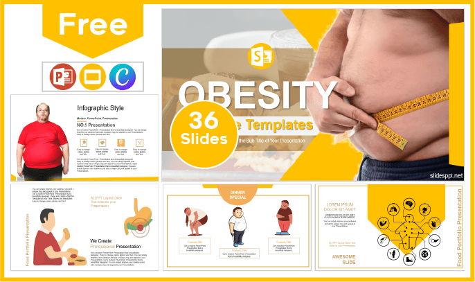 Modelo gratuito de Obesidade Mórbida para PowerPoint e Google Slides.