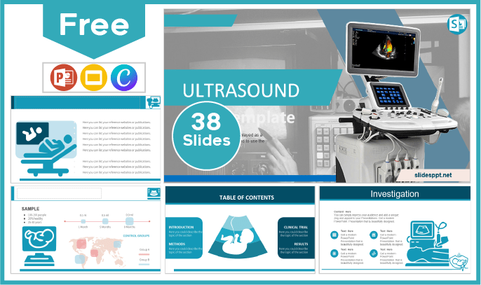 Modelo gratuito de ultrassom para PowerPoint e Google Slides.