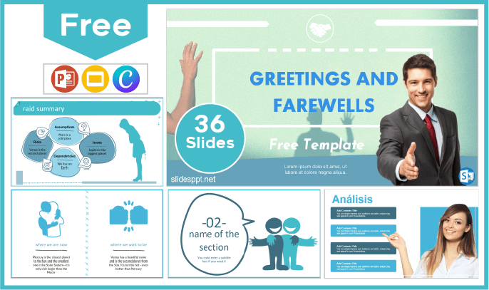 Free Greetings and Farewells Template for PowerPoint and Google Slides.