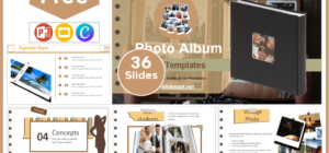 Free Photo Album style template for PowerPoint and Google Slides.