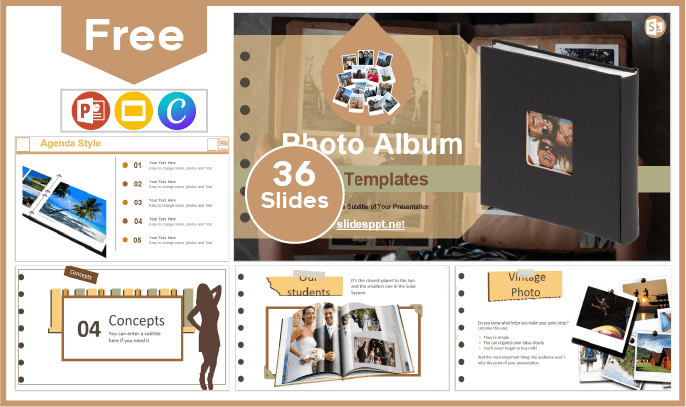 Free Photo Album style template for PowerPoint and Google Slides.
