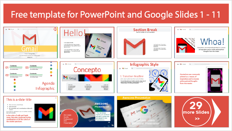 Descargar gratis plantillas de Gmail para PowerPoint y temas Google Slides.