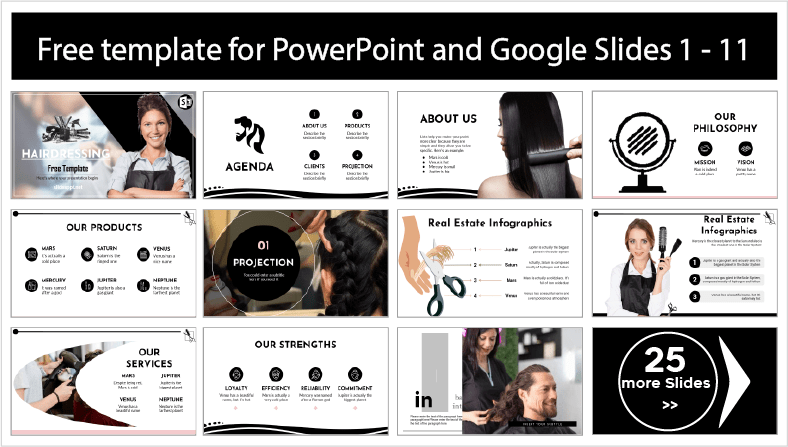 Faça o download gratuito de modelos de Cabeleireiro para temas do PowerPoint e do Google Slides.
