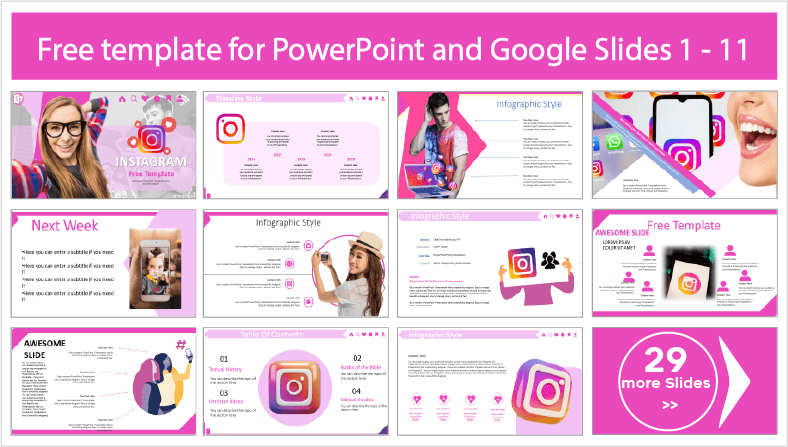 Descargar gratis plantillas de Instagram para PowerPoint y temas Google Slides.
