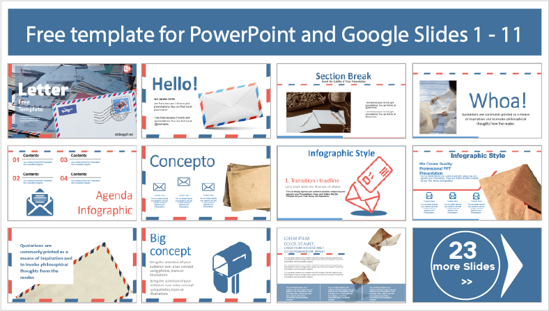 Descargar gratis plantillas de Cartas para PowerPoint y temas Google Slides.