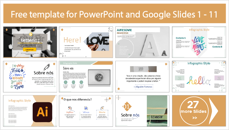 Free Downloadable Lettering Templates for PowerPoint and Google Slides Themes.