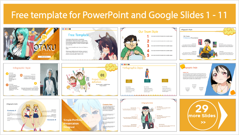 Faça o download gratuito de modelos para PowerPoint e temas para Google Slides sobre Otaku.