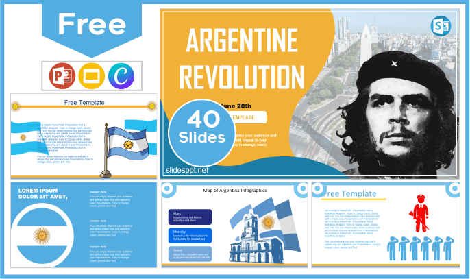 Modelo gratuito da Revolução Argentina para PowerPoint e Google Slides.