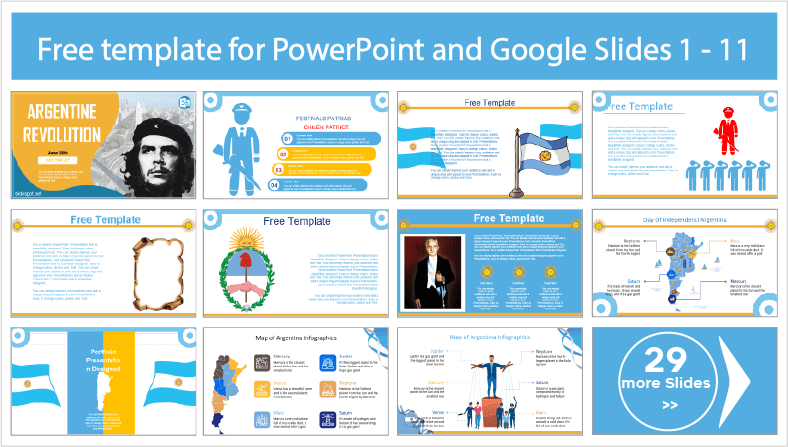 Descargar gratis plantillas de la Revolución Argentina para PowerPoint y temas Google Slides.