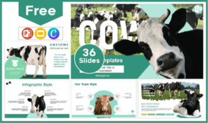 Free Cow Template for PowerPoint and Google Slides.