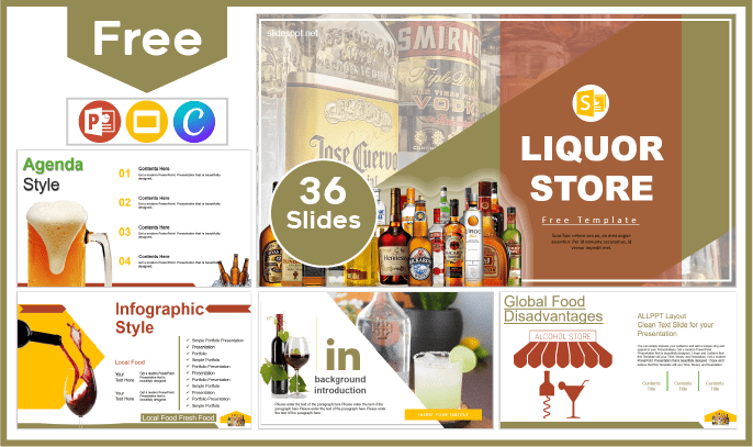 Kostenlose Liquor Store Vorlage für PowerPoint und Google Slides.