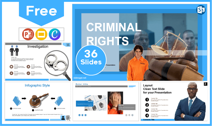 Plantilla de Derechos Penales gratis para PowerPoint y Google Slides.
