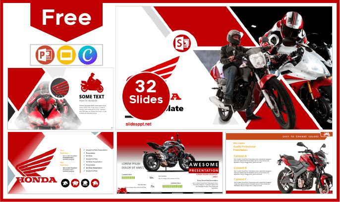 Free Honda Motor Template for PowerPoint and Google Slides.