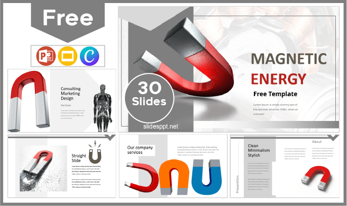 Free Magnetic Energy Template for PowerPoint and Google Slides.