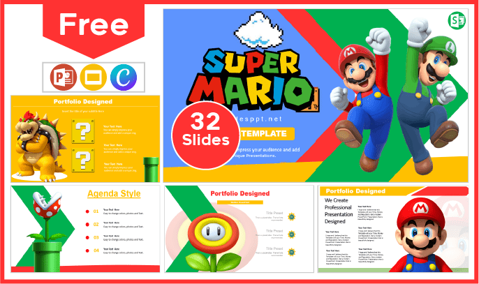 Free Mario Bros Template for PowerPoint and Google Slides.