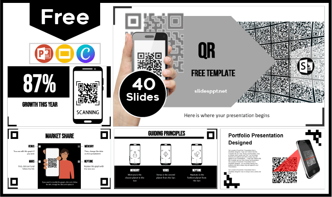 Free QR Code Template for PowerPoint and Google Slides.