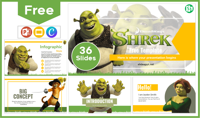 Free Shrek Template for PowerPoint and Google Slides.