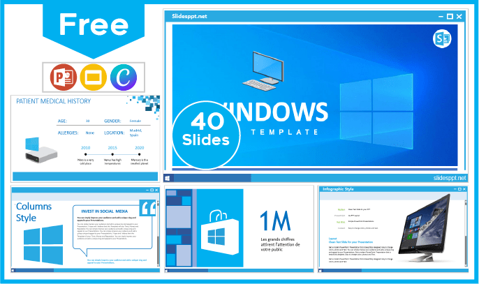 Free Windows template for PowerPoint and Google Slides.