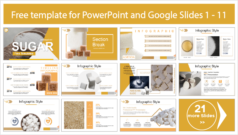 Laden Sie kostenlose Sugar-Vorlagen für PowerPoint- und Google Slides-Themen herunter.