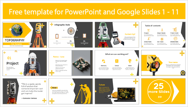 Laden Sie kostenlose Topografie-Vorlagen für PowerPoint und Google Slides herunter.