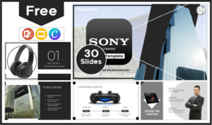 Free Sony Company Template for PowerPoint and Google Slides.